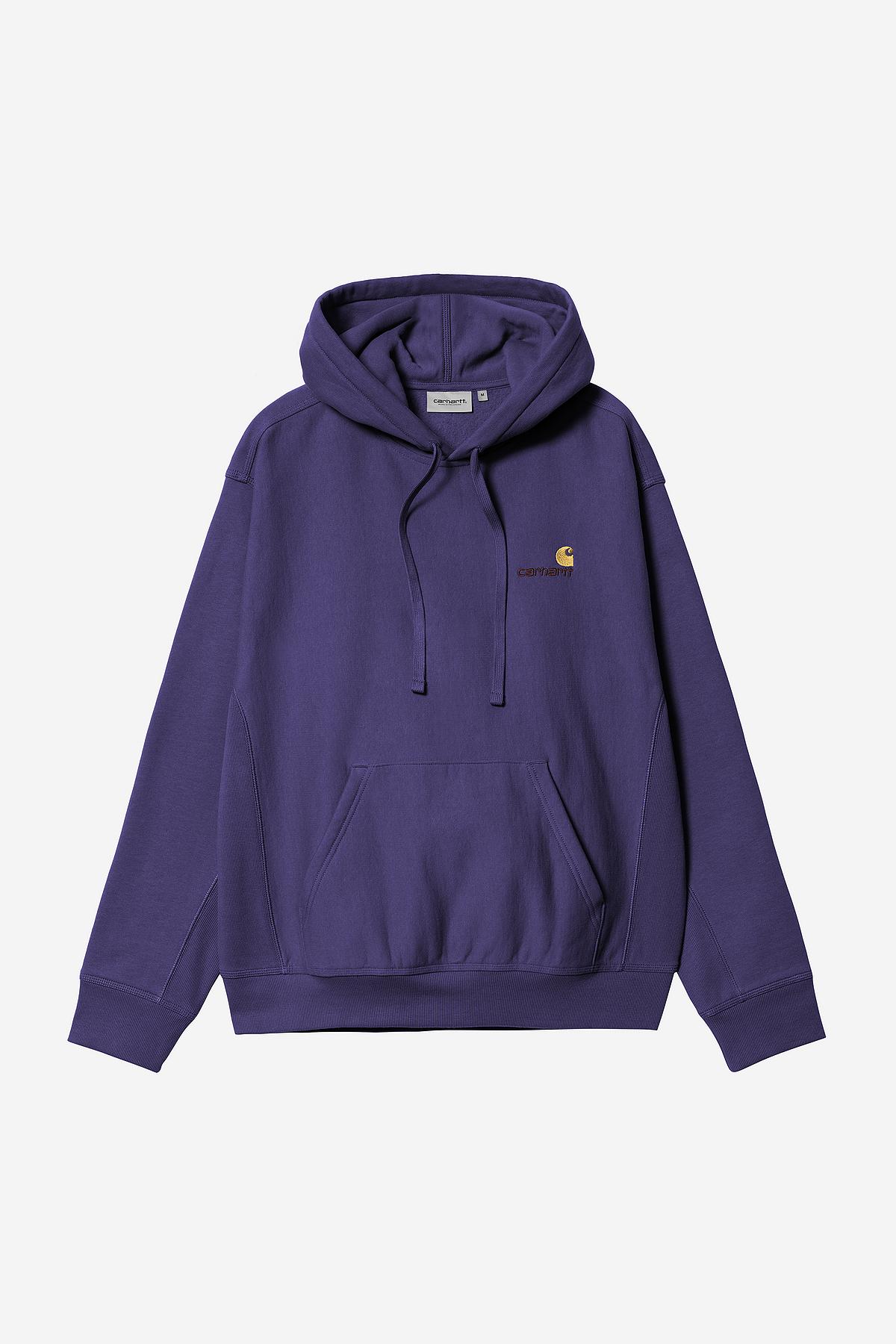 Carhartt WIP Hooded American Script Sweat in Airforce Blue