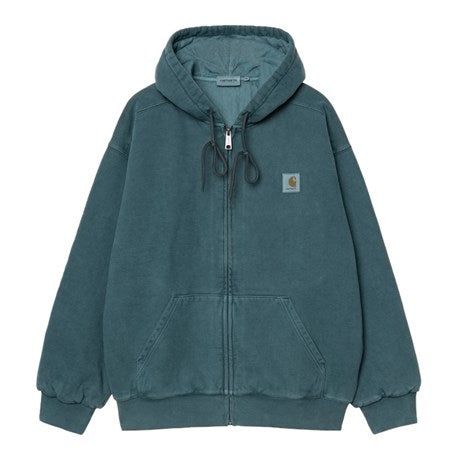 CARHARTT WIP Hooded Vista Jacket Cotton Sweat. 450 g/m² in Deep Lagoon/garment dyed