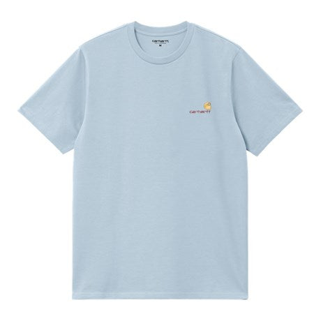 Carhartt WIP S/S American Script T-Shirt in Frosted Blue