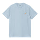 Carhartt WIP S/S American Script T-Shirt in Frosted Blue