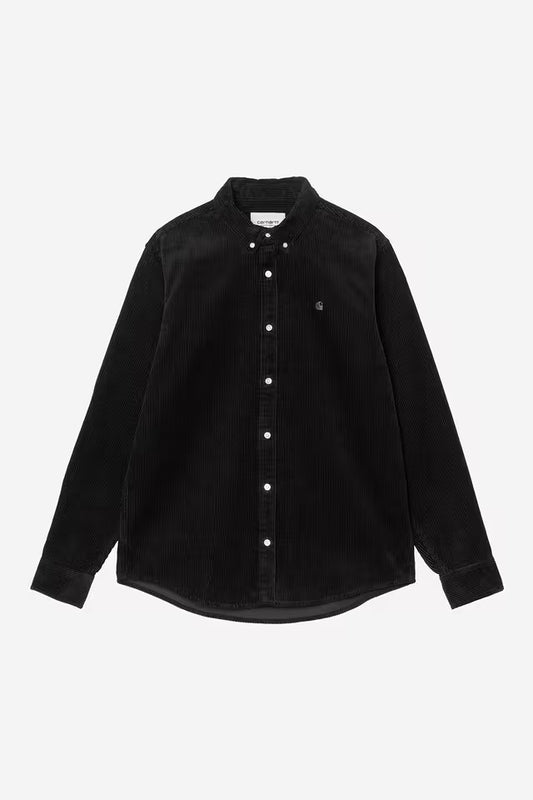 Carhartt WIP L/S Madison Cord Shirt in Soot