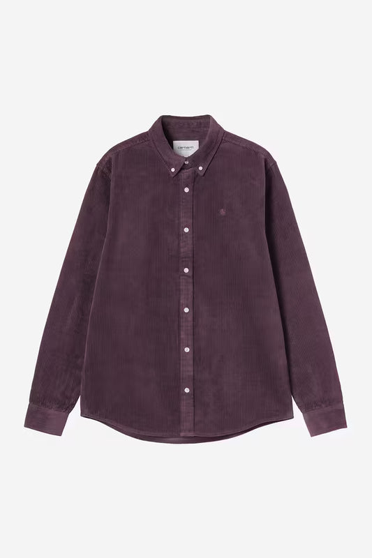 Carhartt WIP L/S Madison Cord Shirt in Cozy Purple