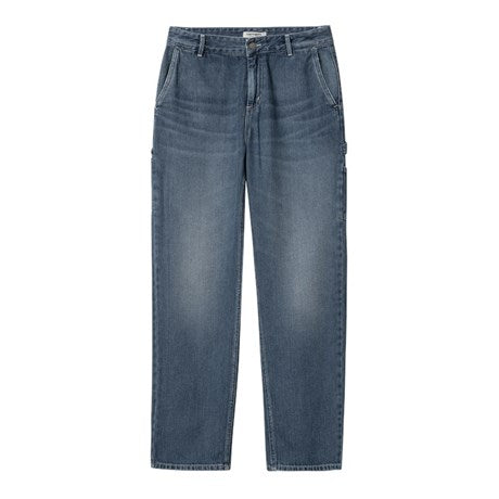 Carhartt WIP W' Pierce Pant Straight Maverick Denim in Blue Dark Used Washed