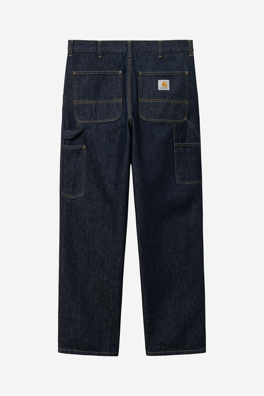 Carhartt WIP Single Knee Pant 100% Cotton rinsed and heavy stone bleached Smith Denim in Blue Rinsed