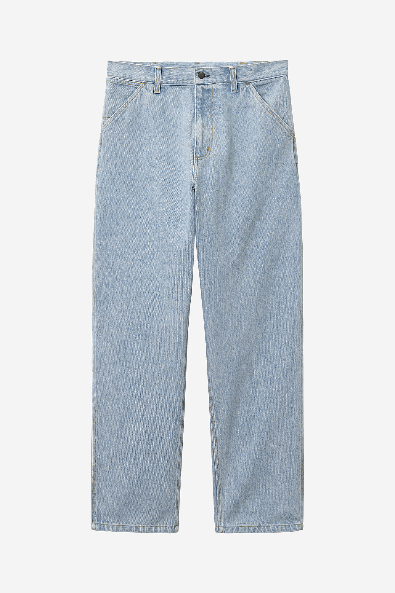 Carhartt WIP Single Knee Pant 100% Cotton rinsed and heavy stone bleached Smith Denim in Blau/heavy stone bleached