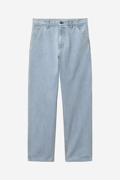 Carhartt WIP Single Knee Pant 100% Cotton rinsed and heavy stone bleached Smith Denim in Blau/heavy stone bleached