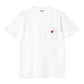 CARHARTT WIP S/S Pocket Heart T-Shirt Cotton Single Jersey. 190 g/m² in Weiß/Rot
