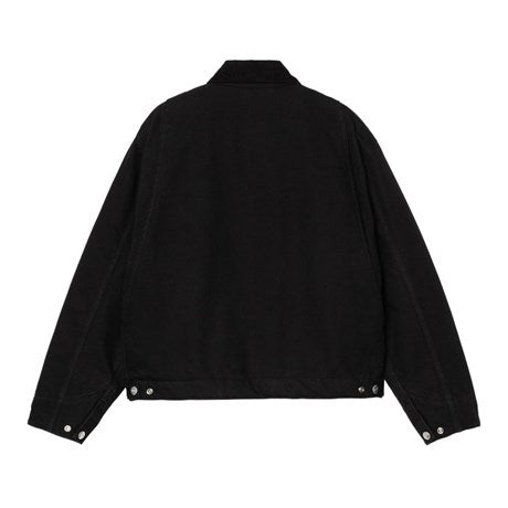 CARHARTT WIP W' OG Detroit Jacket Organic Cotton Dearborn Canvas. 12 oz in Schwarz/rinsed
