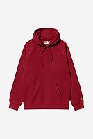 Carhartt WIP Hooded Chase Sweatshirt Cotton/Polyester Sweat in Scarlet/Gold