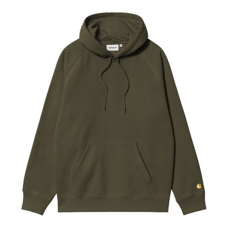 CARHARTT WIP Hooded Chase Sweat Cotton/Polyester Sweat. 440 g/m² in Olive/Gold