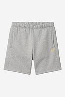 Carhartt WIP Chase Sweat Short Cotton/Polyester Sweat in Grey Heather/Gold
