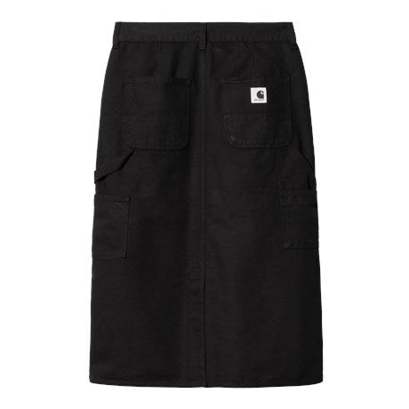 Carhartt Wip W' Double Knee Skirt FW24 in Schwarz/rinsed