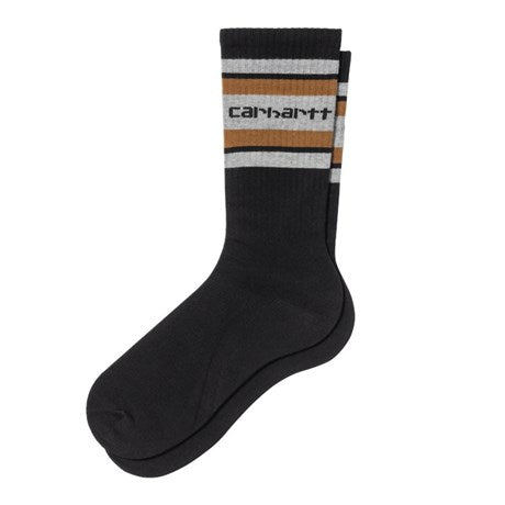 Carhartt Wip Connors Socks FW24 in Schwarz/Grey Heather/Hamilton Brown