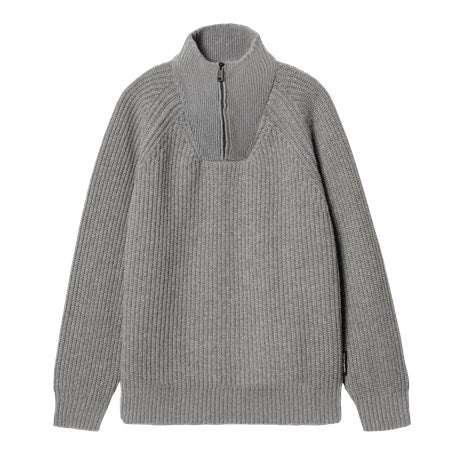 Carhartt Wip Marlon Half Zip Sweater FW24 in Grey Heather