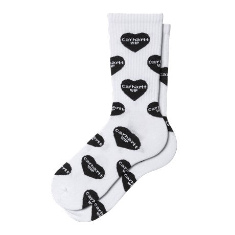CARHARTT WIP Heart Logo Socks in Heart Logo Jacquard White