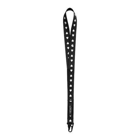 CARHARTT WIP Drewe Keychain in Heart C Pinstripe Black/Natural
