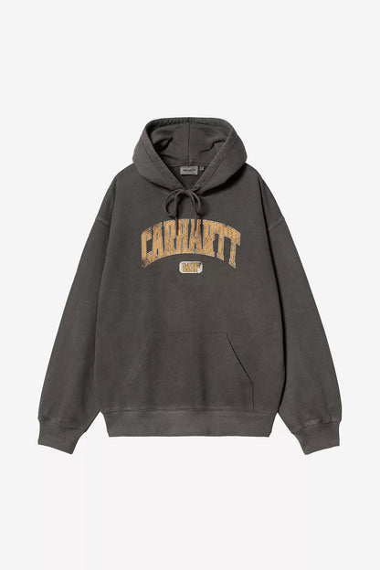 CARHARTT WIP Hooded Library Sweat in Schwarz/garment dyed