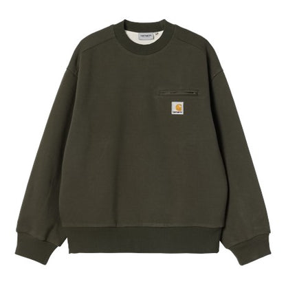 CARHARTT WIP Detroit Sweat Cotton Sweat. 450 g/m² in Olive/stone washed