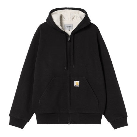 CARHARTT WIP Active Sweat Jacket Cotton Sweat. 450 g/m² in Schwarz/stone washed