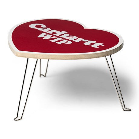 CARHARTT WIP Heart Folding Table 100% Birch Plywood in Scarlet/Weiß