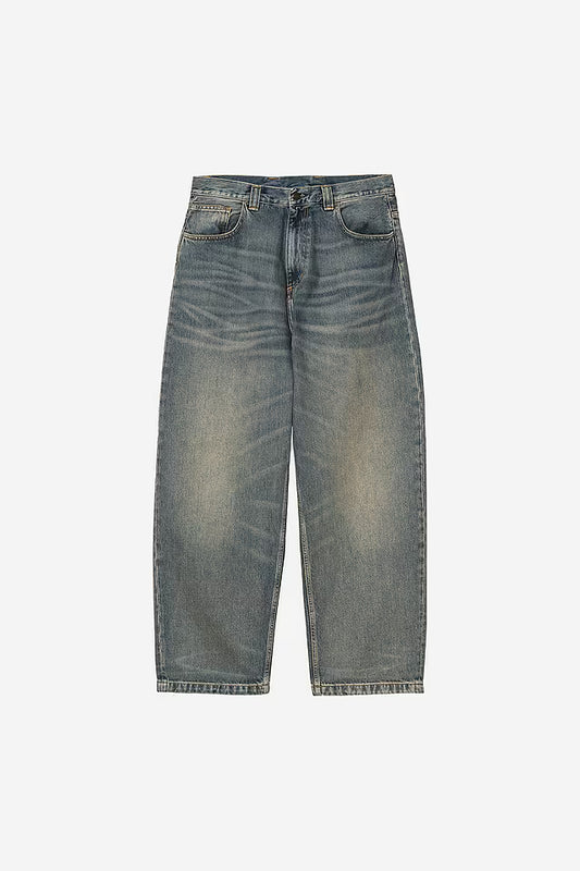 CARHARTT WIP Brandon Pant 100% Cotton 'Smith' Denim. 13.5 oz in Blau/worn used wash