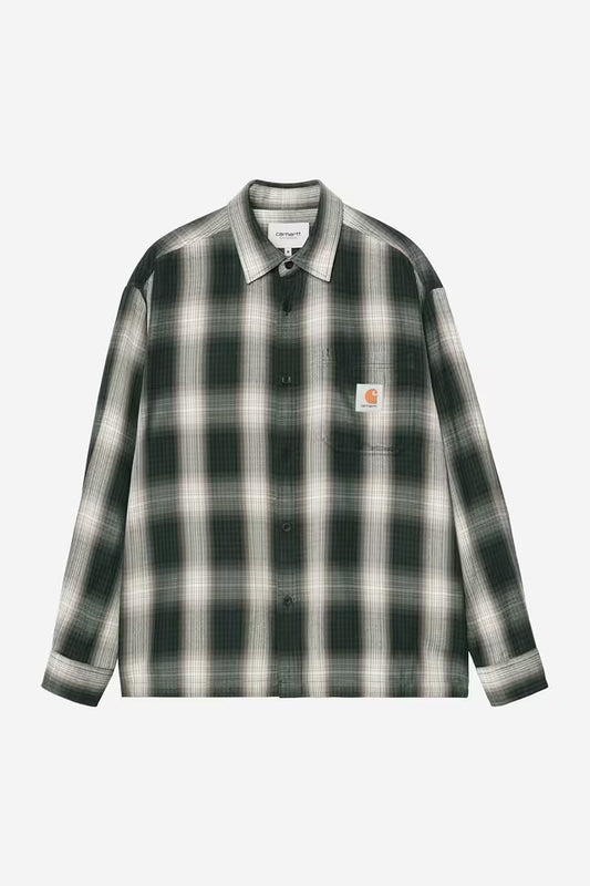CARHARTT WIP L/S Harlin Shirt FS26 in Harlin Check, Kale Green