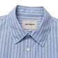 Carhartt WIP L/S Keene Shirt in Keene Stripe, Curacao