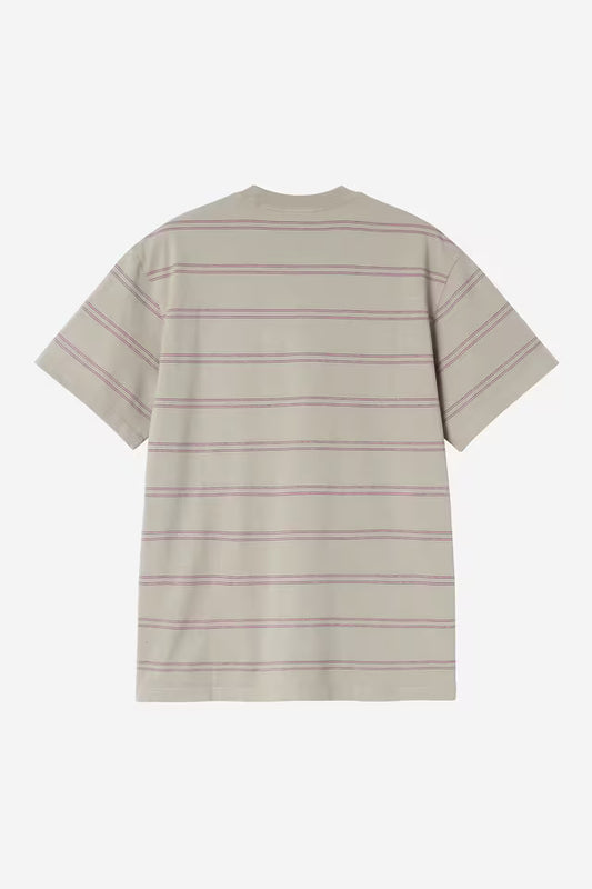 Carhartt WIP S/S Bert Pocket T-Shirt in Bert Stripe, Shady Purple/Shady Green