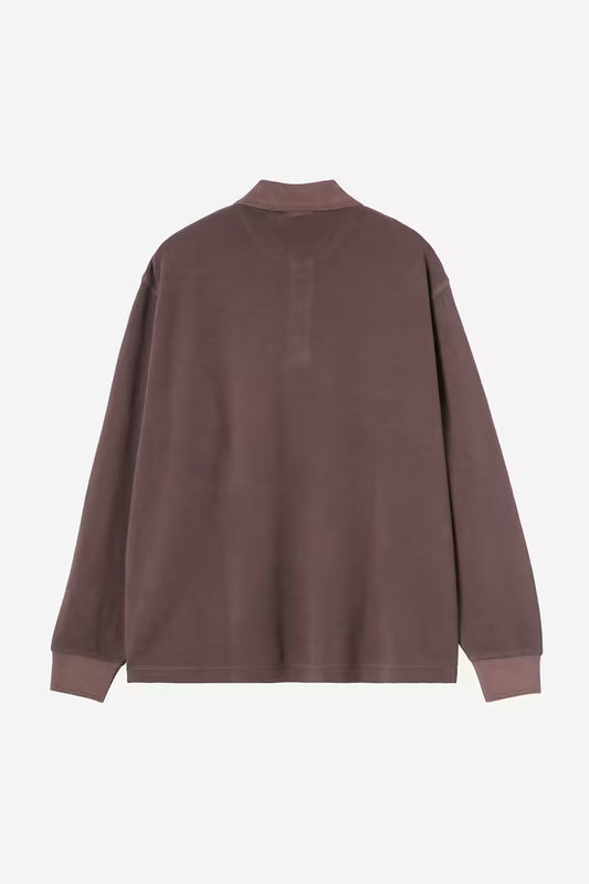 Carhartt WIP L/S Waffle Rugby Shirt in Palisander/garment dyed