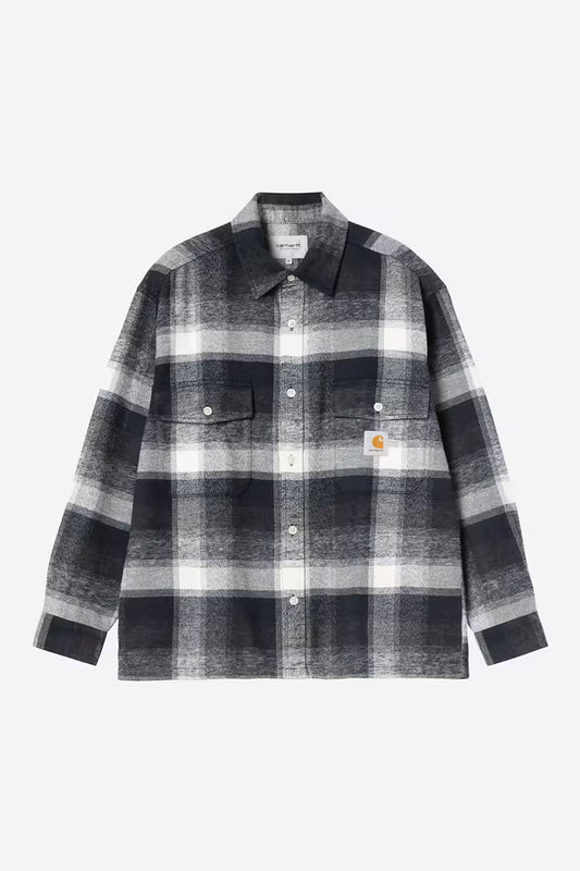 Carhartt WIP L/S Esterson Shirt in Esterson Check, Dark Navy