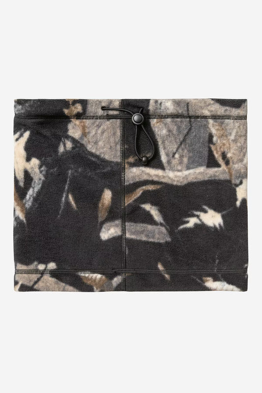 Carhartt WIP Blevin Neckwarmer in Camo Feather Tree, Black