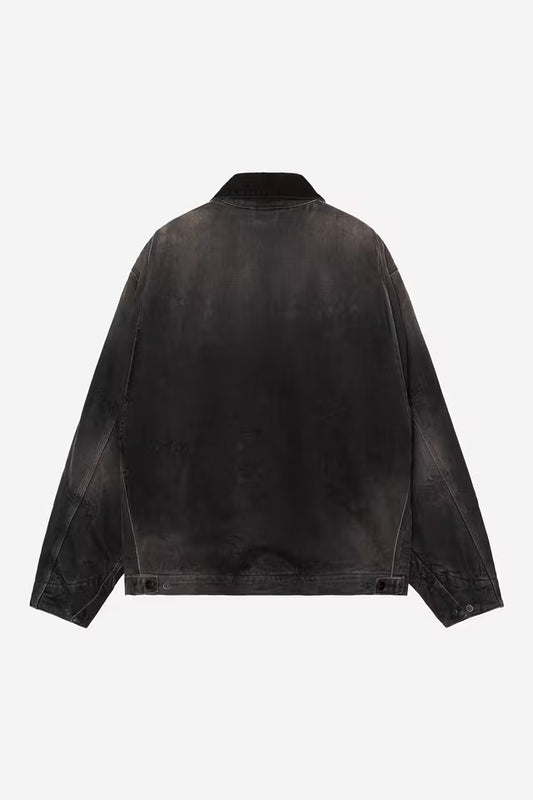 Carhartt WIP OG Detroit Jacket in Schwarz/tobacco used wash