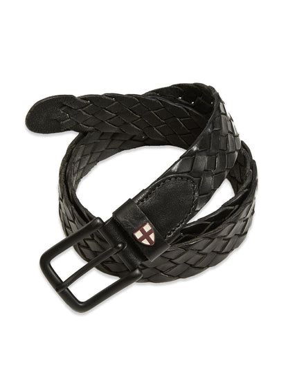 Blue de Gênes Intero Leather Belt in Schwarz