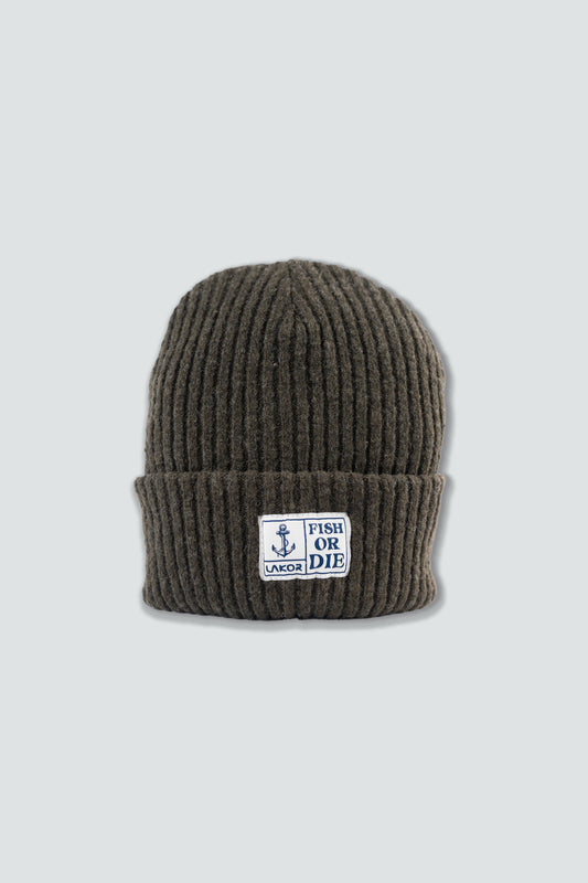 Lakor Fish or Die Beanie in Grün