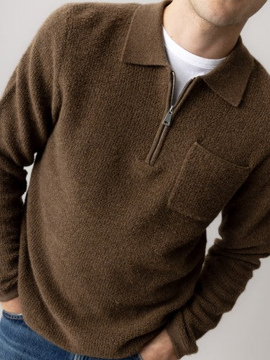 MosMosh MMGRyan Soft Polo Zip Knit