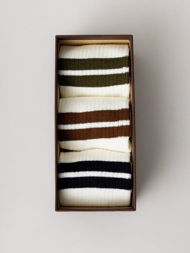 MosMosh MMGEnzo Stripe Sock Set Box in Multi Colors