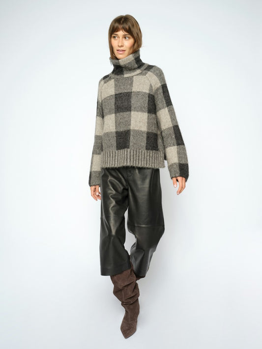 MosMosh MMMaija Check Knit in Schwarz