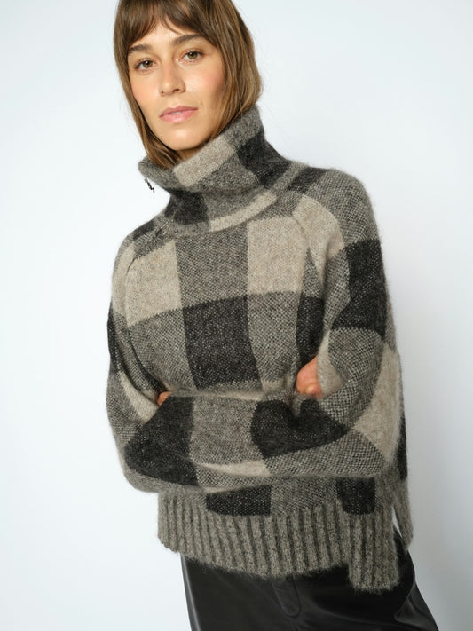 MosMosh MMMaija Check Knit in Schwarz