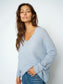MosMosh MMThora V-Neck Knit in Cashmere Blue