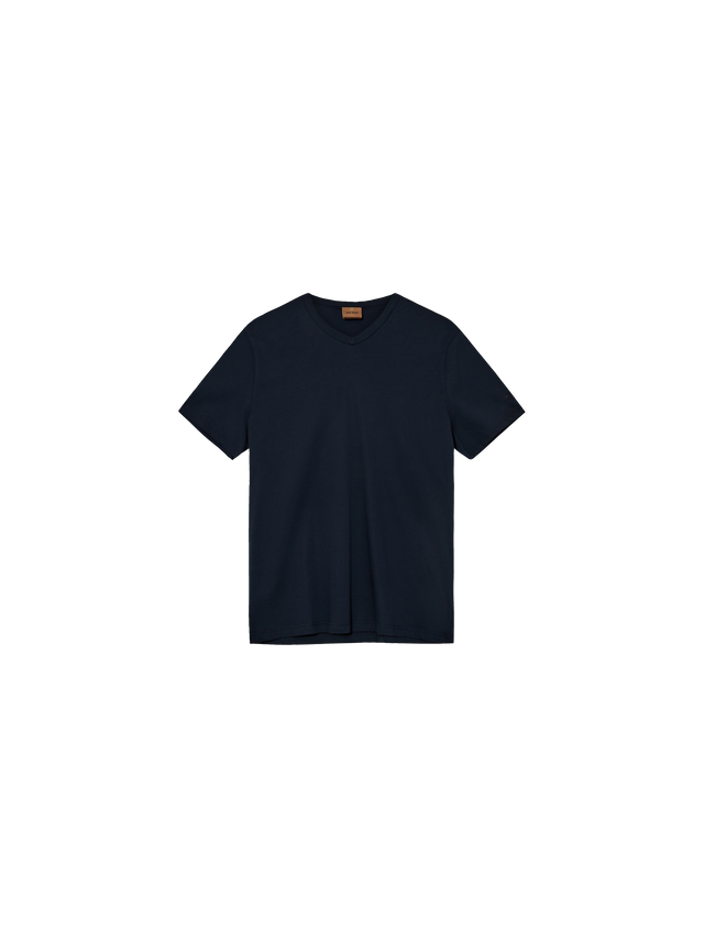 Mos Mosh Gallery Perry V-Ss Tee in Marineblau