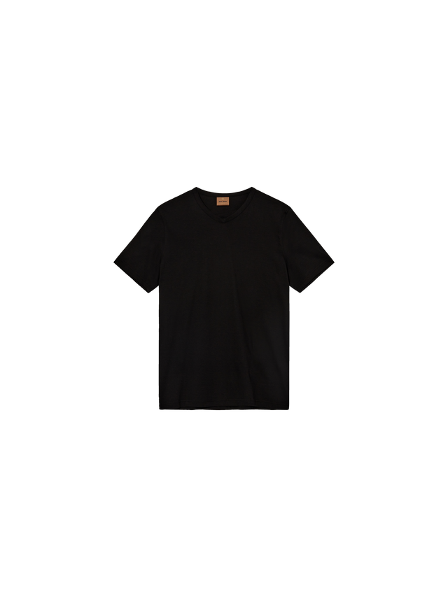 Mos Mosh Gallery Perry V-Ss Tee in Schwarz