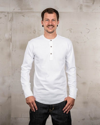 Pike Brothers 1927 Henley Shirt Long Sleeve Pure White