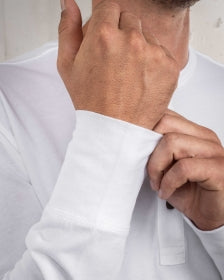 Pike Brothers 1927 Henley Shirt Long Sleeve Pure White