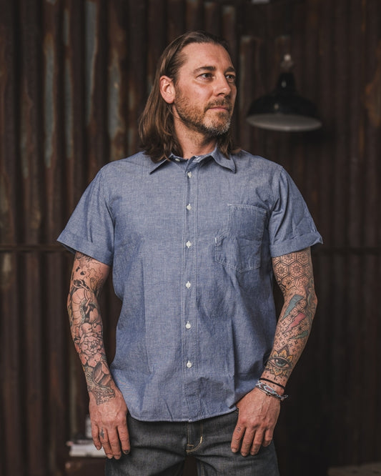 Pike Brothers 1937 Roamer Shirt Short sleeve blue chambray