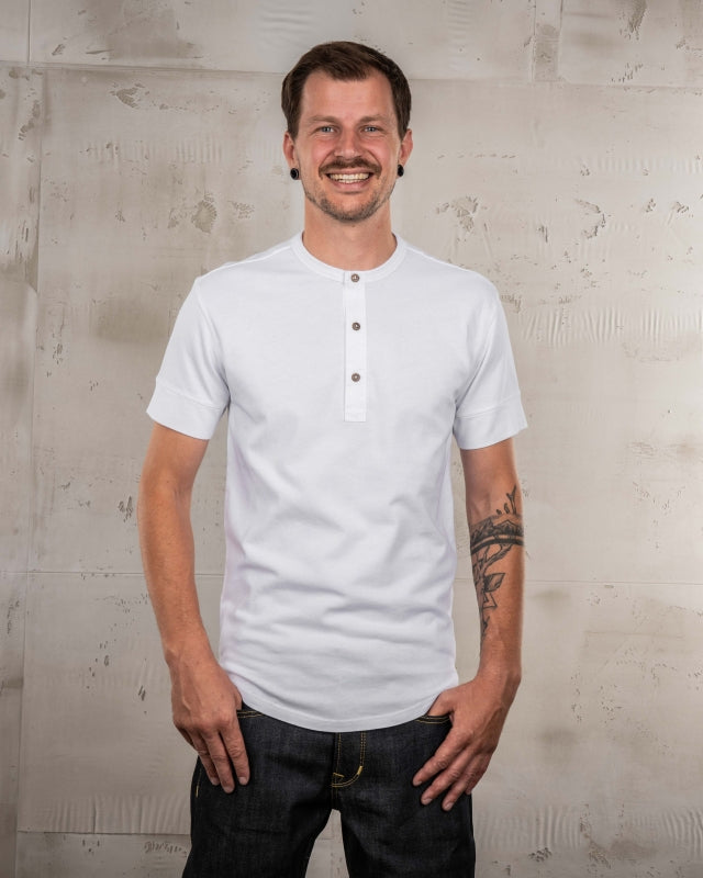 Pike Brothers 1927 Henley Shirt Short Sleeve Pure White