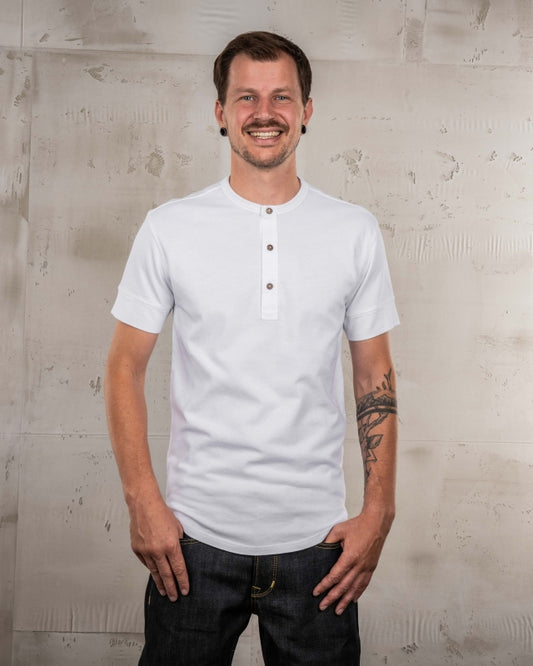 Pike Brothers 1927 Henley Shirt Short Sleeve Pure White