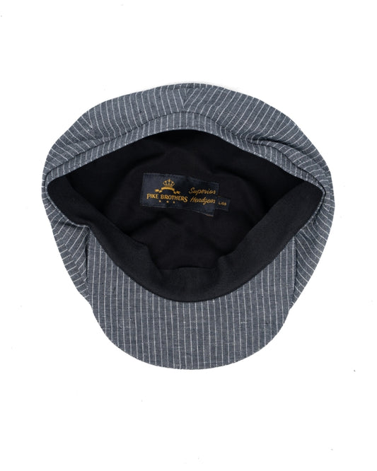 Pike Brothers 1928 Newsboy Cap grey striped linen