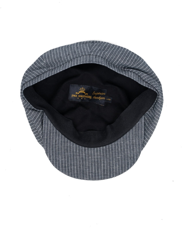 Pike Brothers 1928 Newsboy Cap grey striped linen