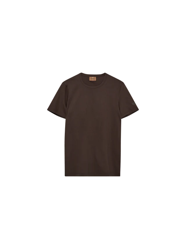 Mos Mosh Gallery Perry O-Ss Tee in Chocolate Brown