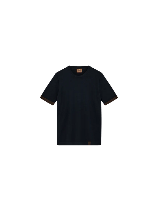 Mos Mosh Gallery MMGJustin SS Crew Neck Knit in Dunkelblau